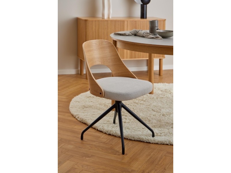 Krzesło Lucy dąb/ beżowe obrotowe - ACTONA